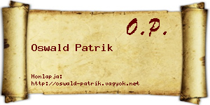 Oswald Patrik névjegykártya